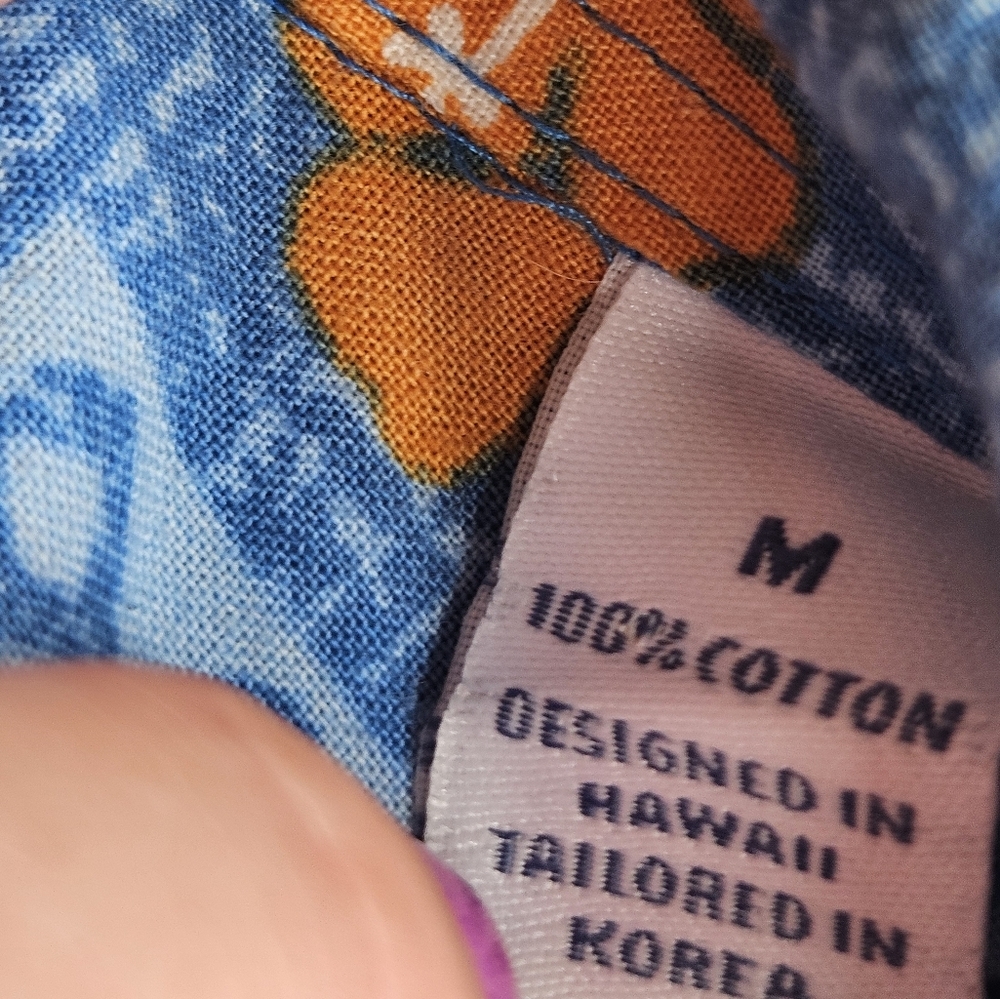 Reyn Spooner X Joe Kealoha's Vintage Hawaiian Button Down Men's Medium Blue - Picture 3 of 11